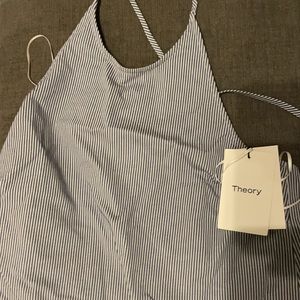 NWT Theory Striped Apron Open Back Halter …